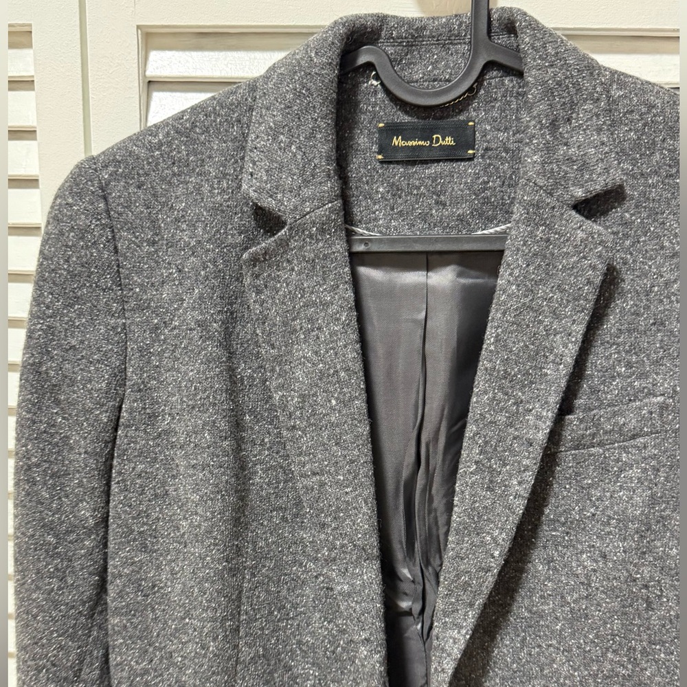 Massimo Dutti wool blend knit blazer jacket size US 6 slim fit